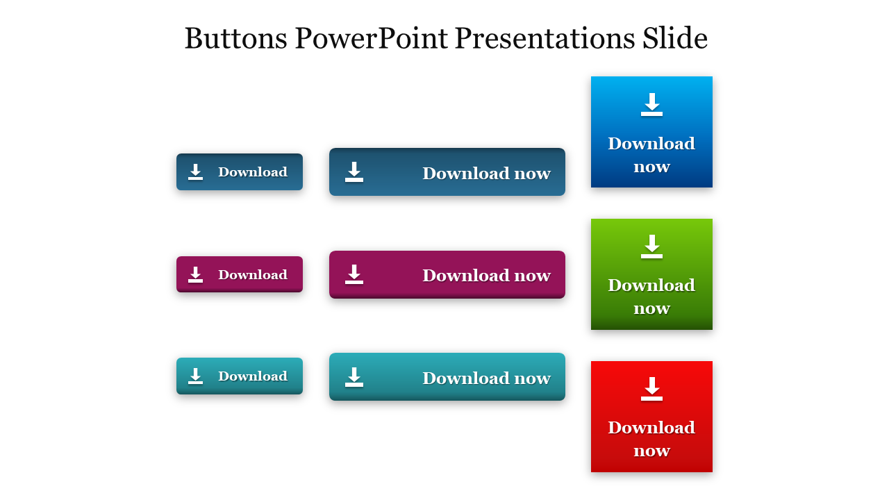 Buttons PowerPoint Presentations Slide